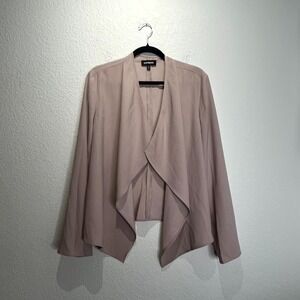 Express‎ Blazer Jacket Womens XL Pink Drape Open Front Formal Oxford Business
